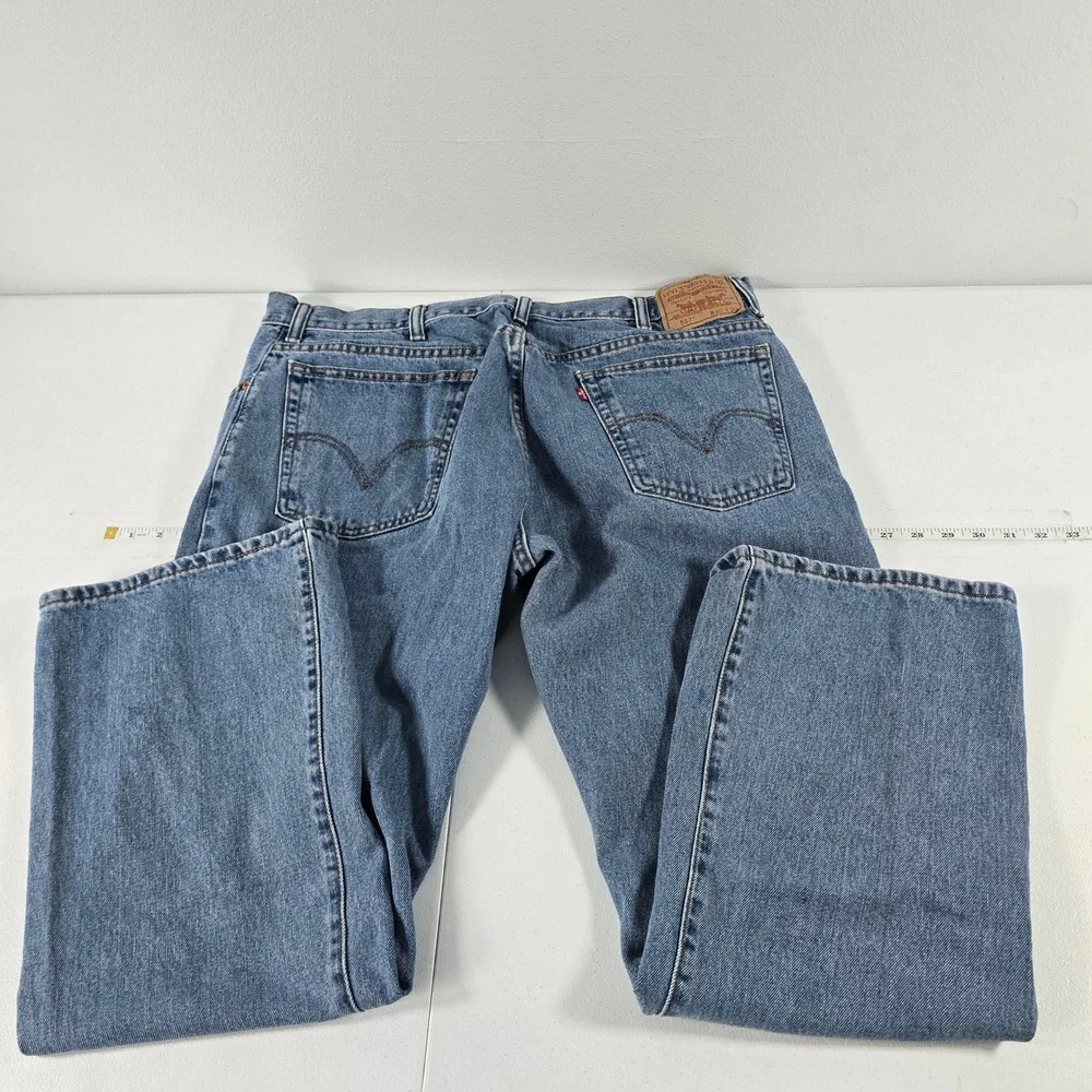 Levis 517 Mens Blue Denim Boot Cut Jeans Medium Wash 40x30 517-0216